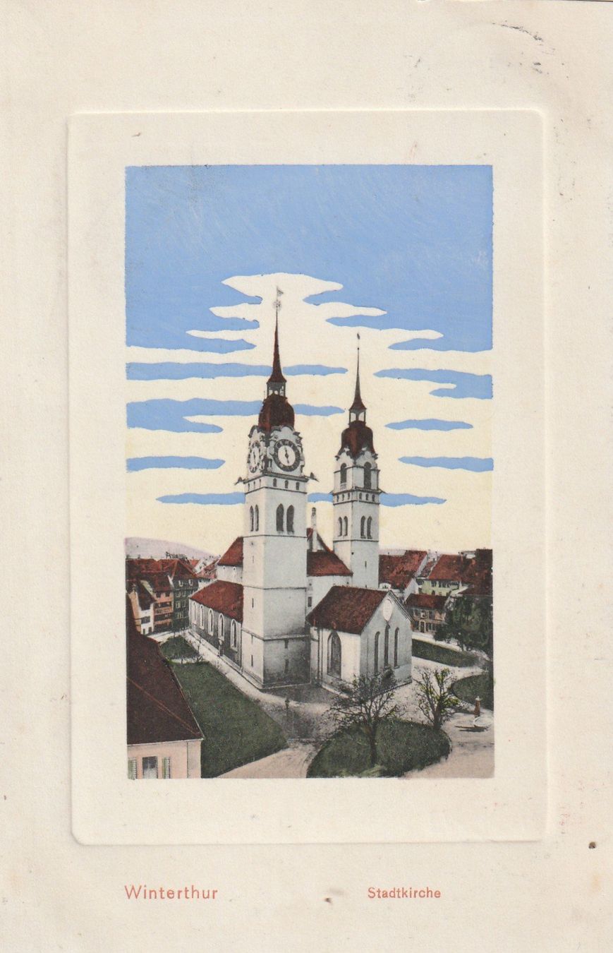 Cartoline postali: Ansichtskarte Winterthur Stadtkirche gelaufen 1926 – Usato da Rupperswil venduto da Ema10