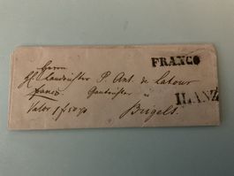 Faltbriefhülle Franco und Ilanz mit Siegel