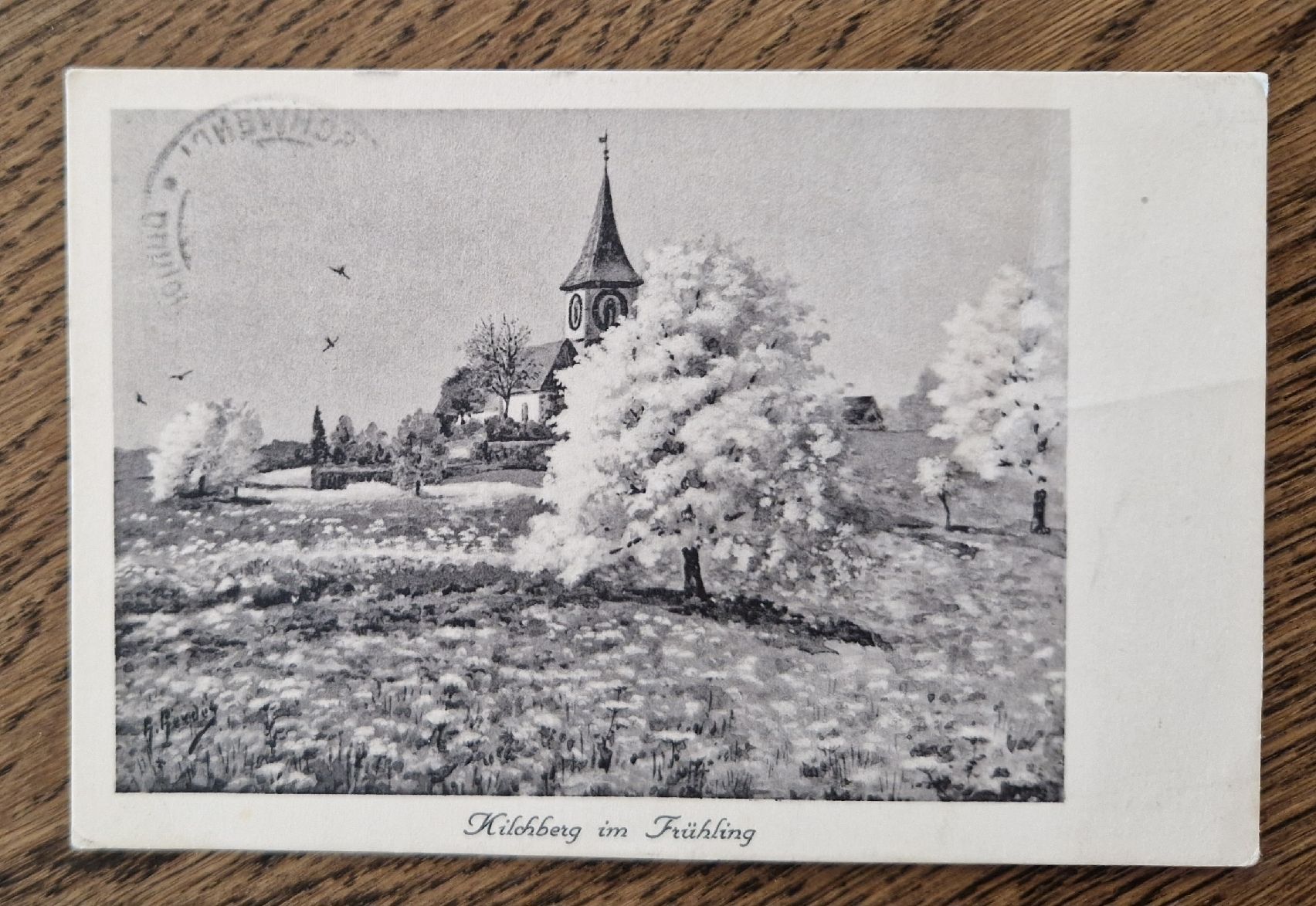 Cartoline postali: Kilchberg im Frühling, Haltenegg 1953 – Usato da Ebikon venduto da Donar50