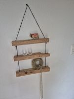 Rustikale Holz-Wandregal-Konsole, 3 Etagen, Vintage-Look, CH