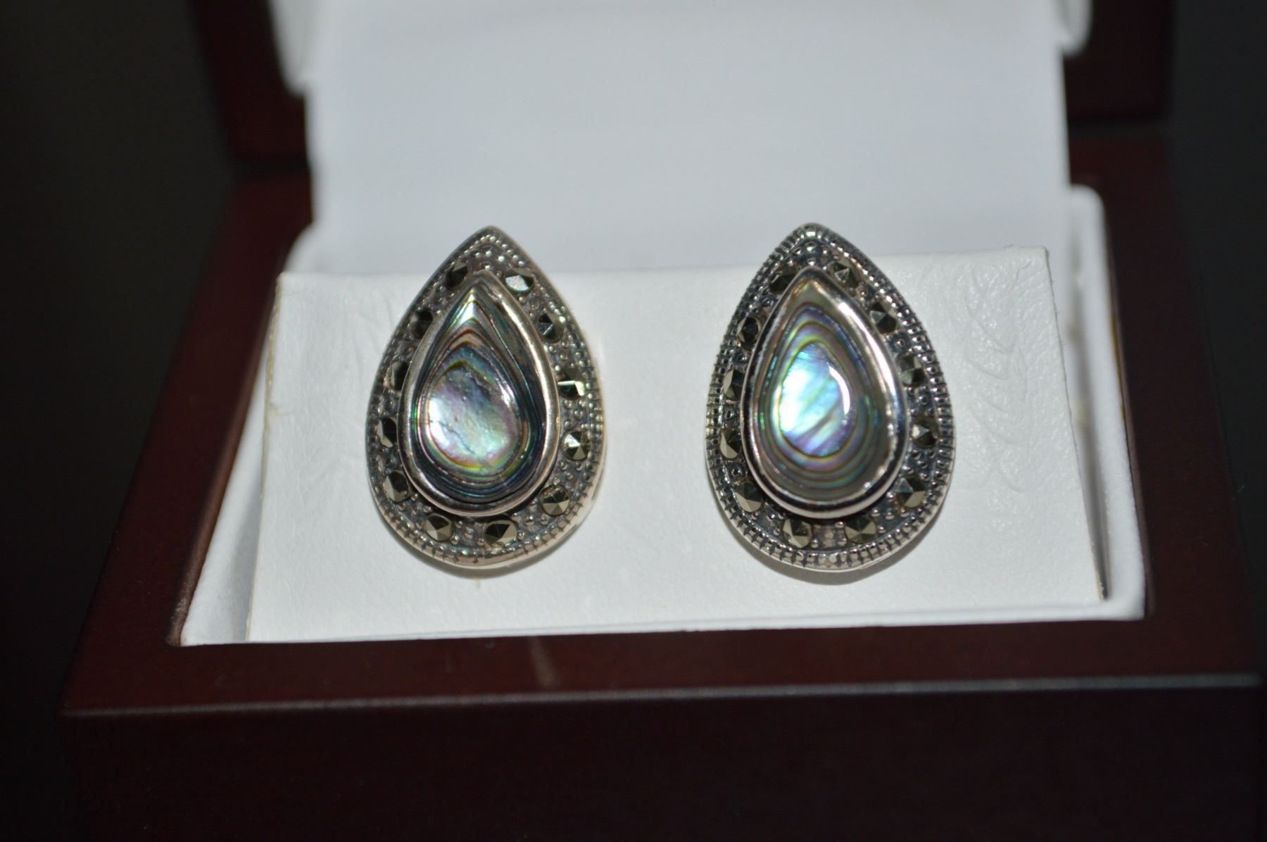 Orecchini pendenti & Orecchini a lobo: SILBER OHSTECKER*MARCASITE & ABALON – Nuovo e nell'imballaggio originale da Berg TG venduto da marta970 1