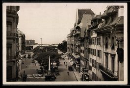 AK Geneve, Place Longemalle mit Hotel