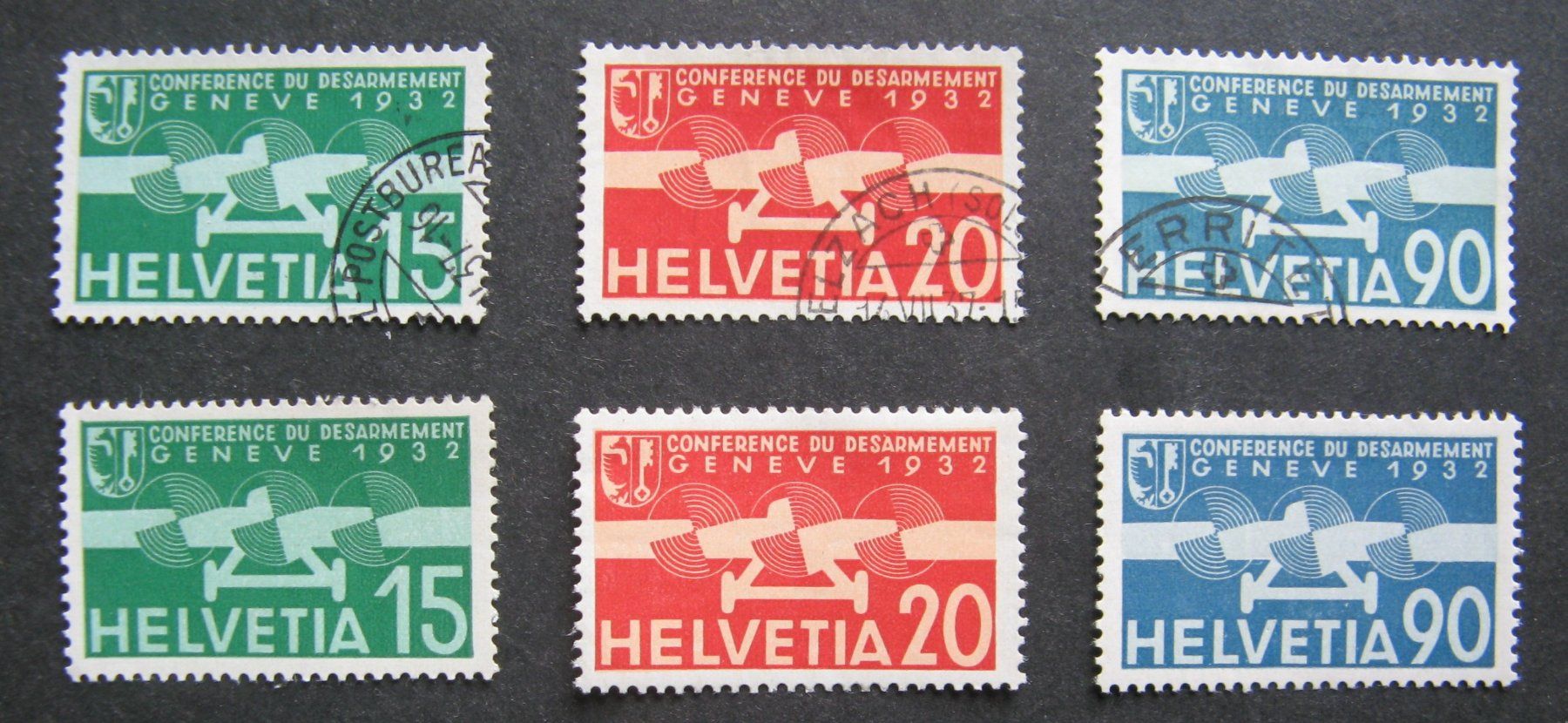 Alle Briefmarken: Flugpost 1932 gestempelt und postfrisch – Gebraucht aus Frauenfeld von Interessent1