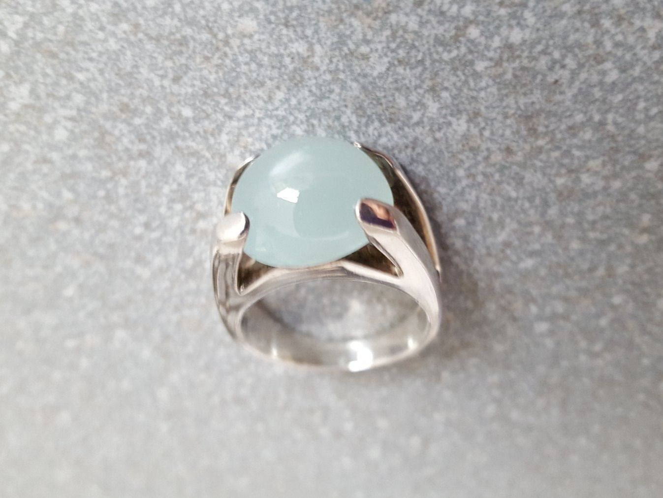 Anelli: Silber Ring mit echtem Aquamarinstein – Nuovo (secondo la descrizione) da Frauenfeld venduto da Rolsy