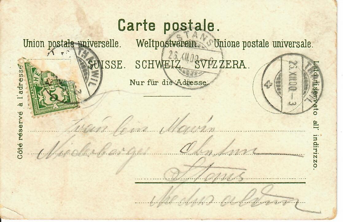 Cartoline postali: Gruss aus Thalweil 1900 – Usato da Hochdorf venduto da Ziegel-16 1