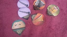 6 Kaffeerahmdeckeli Musikinstrumente