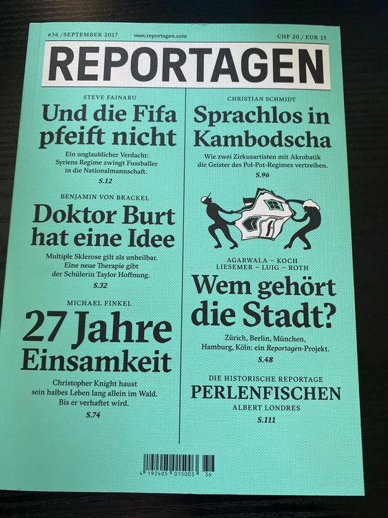 Reportagen Nr 36, September 2017 | Kaufen auf Ricardo