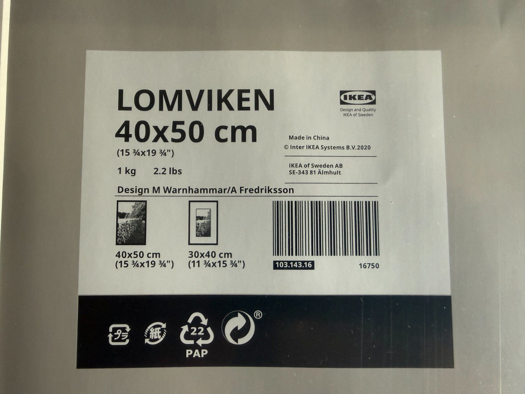 Ikea Cornici: IKEA Alu-Rahmen LOMVIKEN 40x50 cm silber – Usato da Lützelflüh-Goldbach venduto da Napfnugget01 1