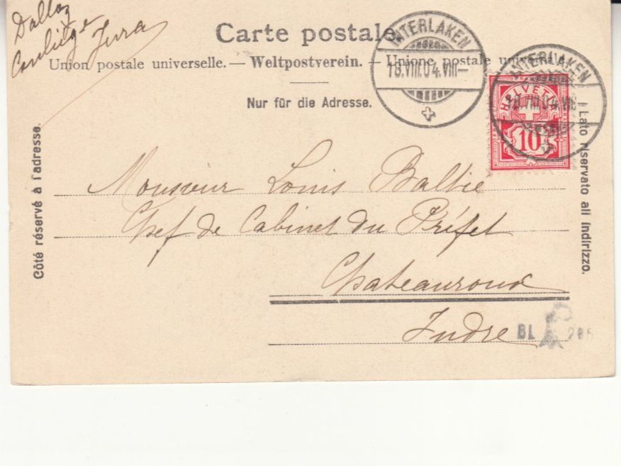 Cartes postales: Interlaken Rugen 1904 – D'occasion à Bürglen TG par StampGraf 1