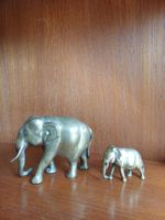 2 Messing Elefanten Figuren Deko Vintage