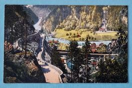 Gotthardbahn - Partie bei Amsteg - Strasse ins Maderanertal
