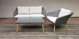 Rattan Gartenlounge Set mit Beistelltisch