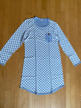 ISA Nachthemd gepunktet blau Grösse S
