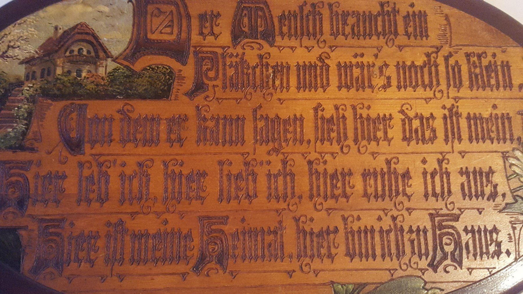 Foto & Immagini: Antikes Spruchbild mit Hausspruch – Usato da Remetschwil venduto da Privatflohmi 1