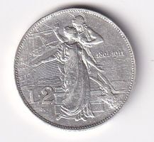 Italien 2 lire 1911 (R) vorz  RAR
