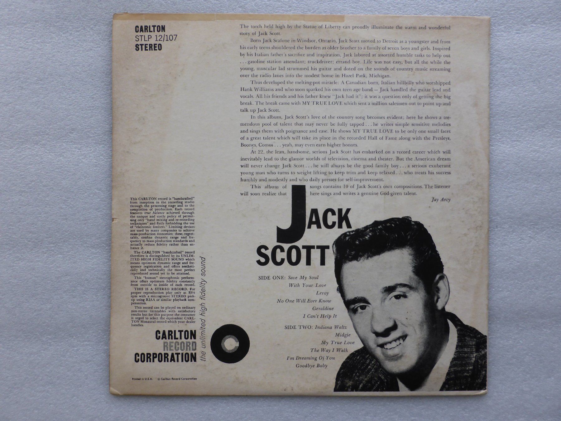 Dischi in vinile: VINYL  LP  JACK SCOTT mit ORIGINAL UNTERSCHRIFT – Usato da Küssnacht am Rigi venduto da Sunnestrahl 4