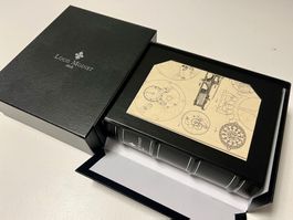 LOUIS MOINET Black leather “bookshelf” watch box & outerbox