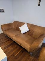 3-Sitzer-Sofa Echtleder Hellbraun  2Stück