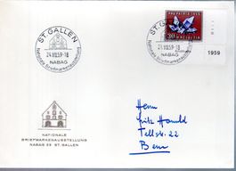 NABAG BEERN 1959 BUNDESFEIERMARKE MIT SONDERSTEMPEL - LU31