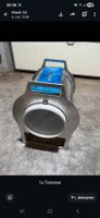 Trimmer Edelstahl mit Griff und blauer Platte