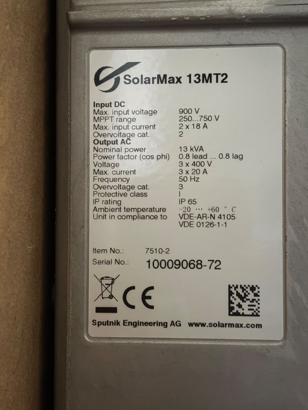 Wechselrichter: Wechselrichter SolarMax 13MT2 – Gebraucht aus Suhr von TwinsJanHu 1