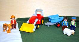Playmobil Junior Bauernhof: Traktor Figuren Tiere 🚜🐑