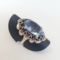 antiker Jugendstil-Ring aus 935er Silber mit Spinell 15,9mm