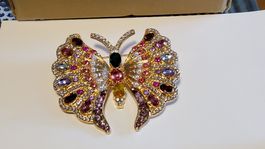 Wunderschöne goldene Vintage Brosche Schmetterling, top!