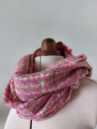 Loop Schal Damen mehrfarbig pink gewoben