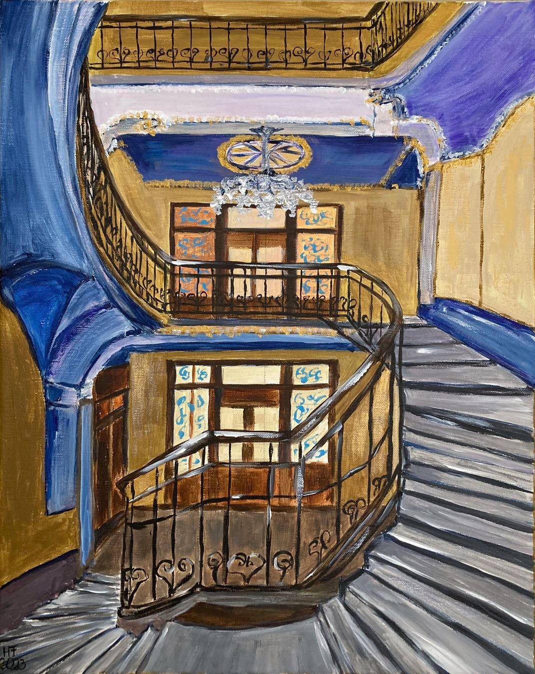Dipinti: Das Treppenhaus - Acrylbild – Nuovo (secondo la descrizione) da Cham venduto da Felha 3