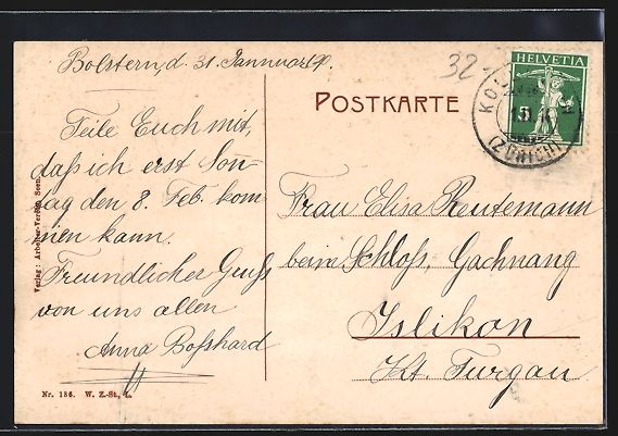 Cartoline postali: Kollbrunn /Tösstal, Totalansicht vor de – Usato da Berlin venduto da bartko-reher 1