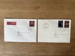 Liechtenstein - 2x 1957 FDC Znr 304-305, 308 echt gelaufen