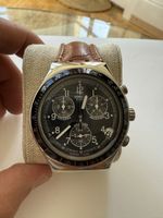 Montre Swatch Chrono cuir marron bon état