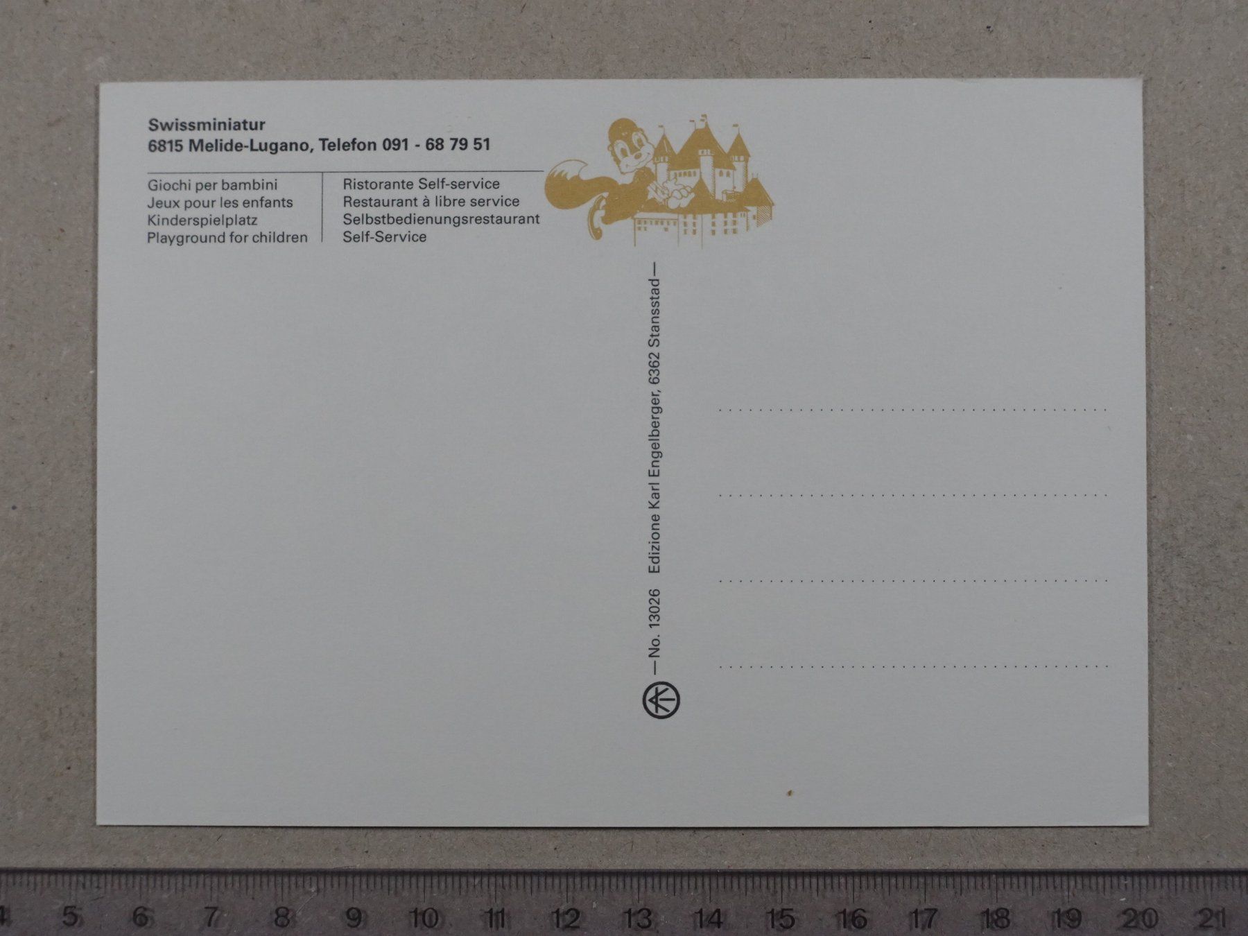 Cartoline postali: Swissminiatur, Melide -  Lugano – Usato da Lenzburg venduto da fh1 1
