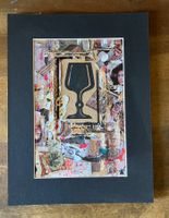 Peinture collage Gemälde suisse Vin Wein