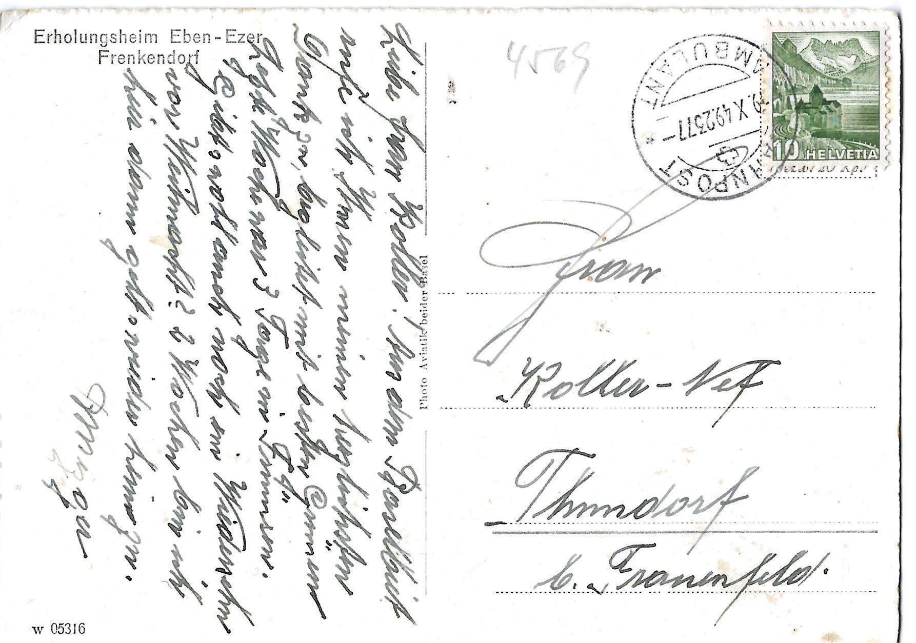 Cartoline postali: Frenkendorf, Erholungsheim Eben-Ezer – Usato da Frauenfeld venduto da Merk52 1