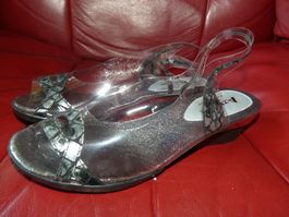 Azurée Cannes Keilsandalen, Gr. 37, silber