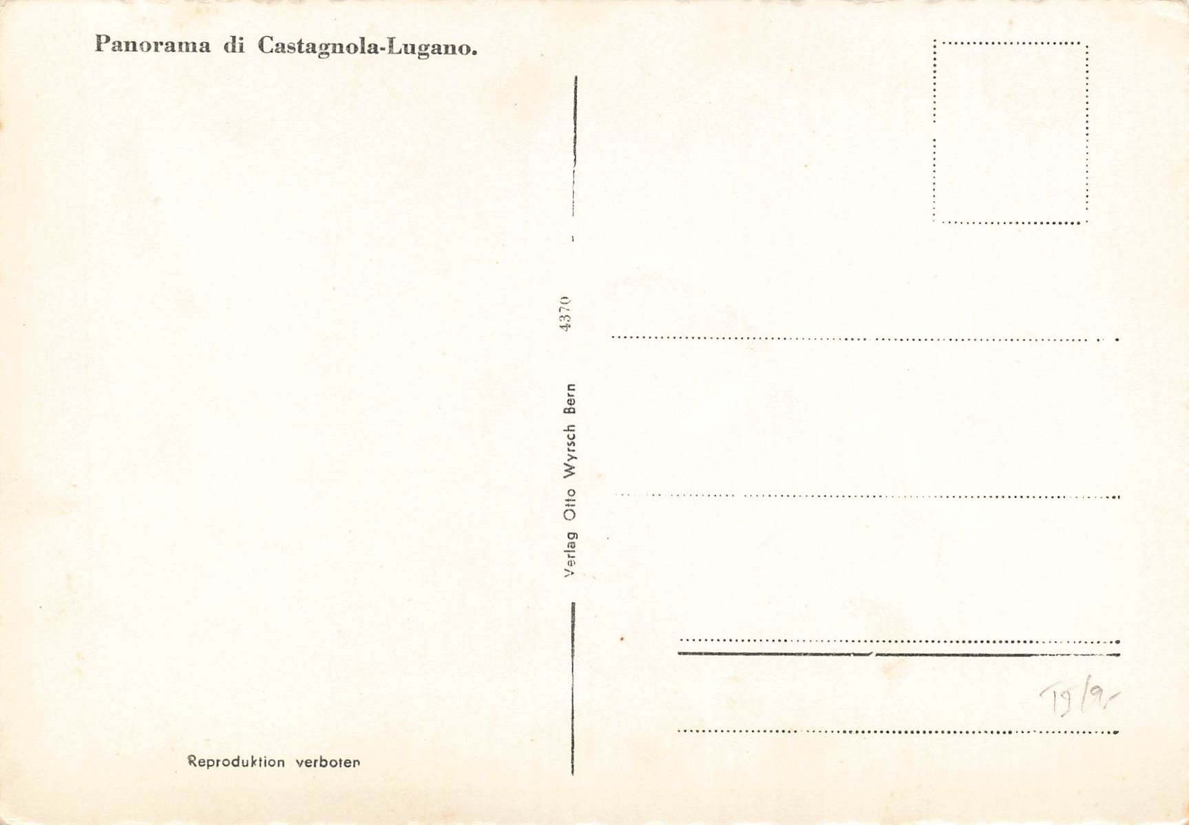 Cartoline postali: Panorama Castagnola Lugano formato grande – Usato da Biasca venduto da Blenio71 1