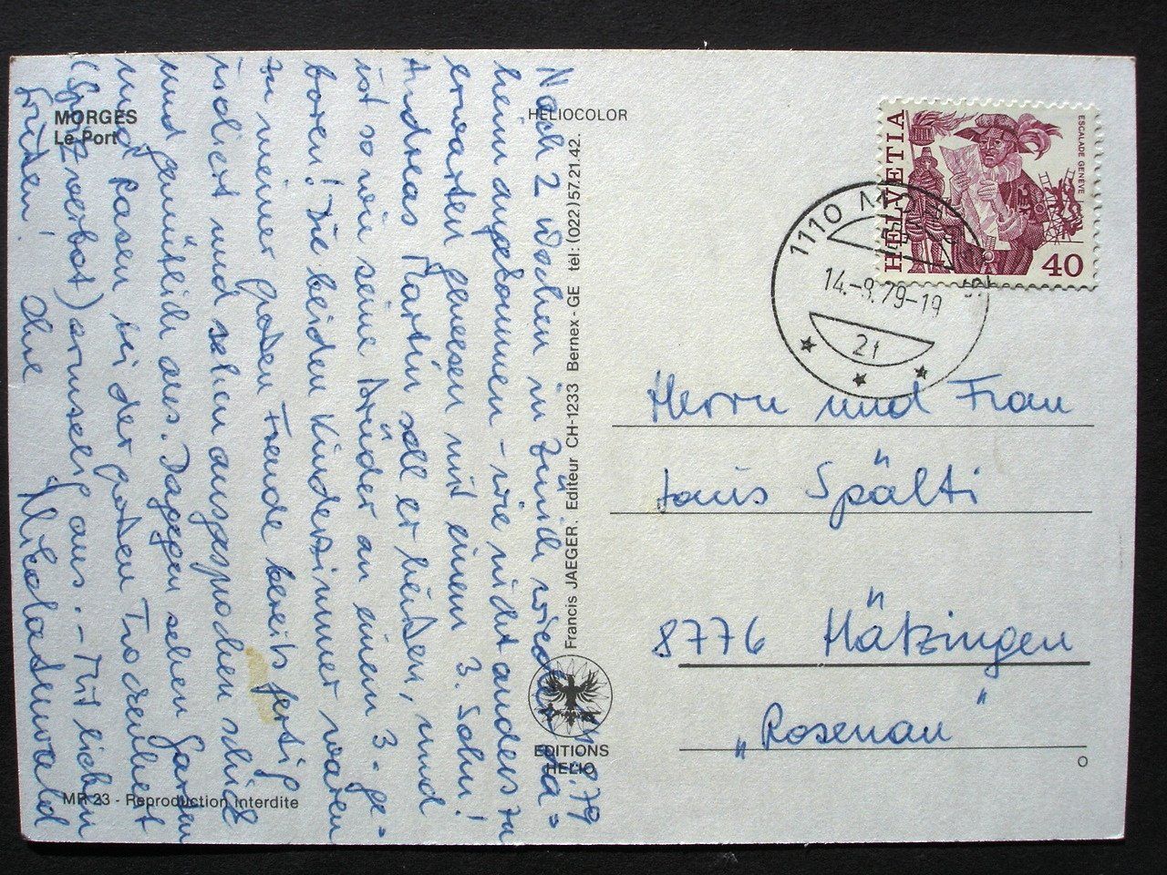 Cartoline postali: MORGES Le Port – Usato da Jona venduto da philajona 1