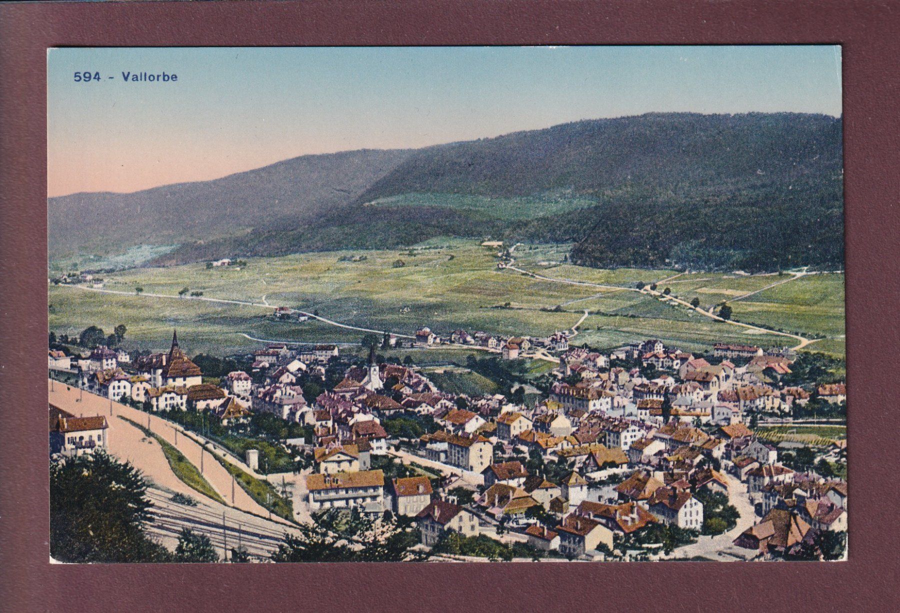 Ansichtskarten: VALLORBE - Vue générale – Gebraucht aus Pully von nicecards