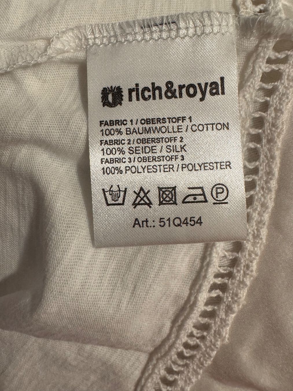 Rich & Royal T-shirt: Oberteil weiss Grösse M von rich&royal mit Einsatz – Nuovo (secondo la descrizione) da Aesch BL venduto da Micimacko-4 9