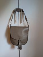Elegante Damentasche / Umhängetasche, Graubraun, Leder