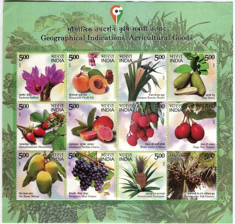 Alle Briefmarken: Block "Obst & Beeren". Indien – Neu und originalverpackt aus Basel von Butsch5
