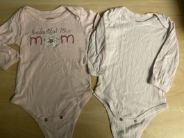 2 Mädchen Bodys  rosa Langarm Gr.80/86 