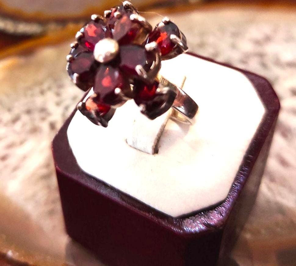 Anelli: ST.S.925° ECHT GRANATST.RING DM 18, 9,5 G. ANTIK – Nuovo (secondo la descrizione) da Weiningen ZH venduto da actera 5