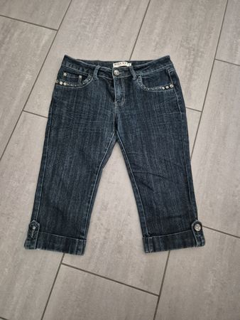 N&W Denim Caprihose mit Ketten-Detail, Size 46, 90%Baumwolle