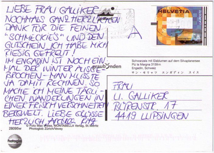Ansichtskarten: Silvaplanaersee – Gebraucht aus Binningen von Mountainrider 1