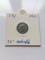 1902 5 Rappen Abart 20 Grad verdreht *RAR*