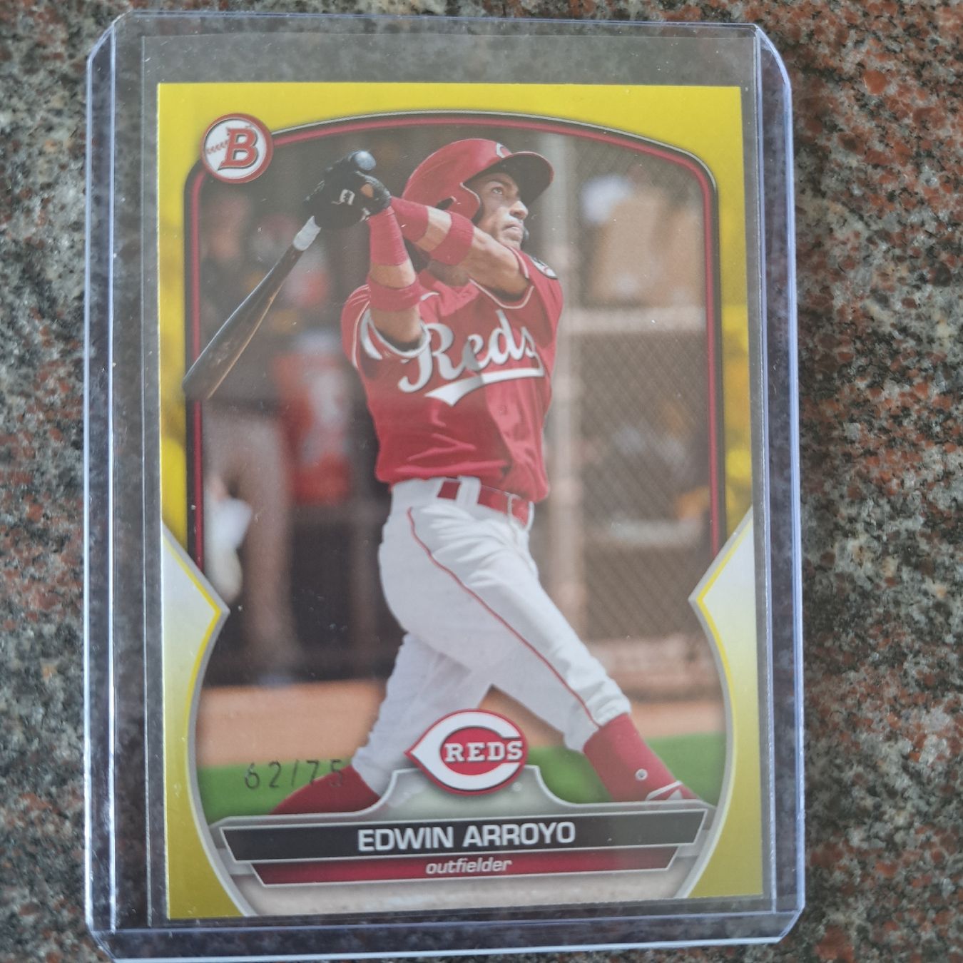 Topps Carte collezionabili: Topps Bowman Edwin Arroyo 62/75 Yellow Refractor – Nuovo (secondo la descrizione) da Frauenfeld venduto da Fusel1909