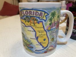 Florida Souvenir Coffee Mug Map Illustration Design